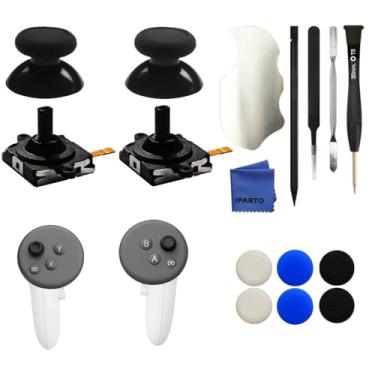 Imagem de iParto Pacote Com 2 Joysticks De Substituição Para Controle Oculus Quest 3/3S Analógicos Tampas Meta (2 + Tampas)