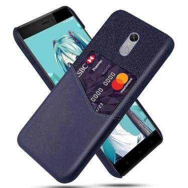 Imagem de Capa para Xiaomi Redmi Note 4x,Tela e tampa de couro PU,Antideslizante,360°cobertura completa à prova de choque com 1 slot de cartão atrás,Prevenção de queda-Blue