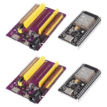 Imagem de DWEII 2 Conjuntos De Placa Desenvolvimento Usb Tipo C Esp-Wroom-32 Esp32 Esp-32S 2,4 Ghz, Modo Duplo, Wi-Fi + Bluetooth, Processador Microcontrolador Dois Núcleos Com Expansão Para Arduino Id
