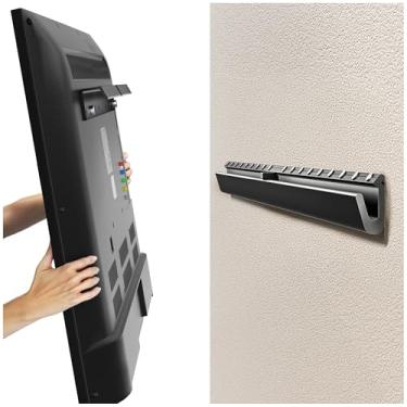 Imagem de Auoace Suporte de parede para TV sem parafusos, suporte de TV pequeno para drywall de 22 a 55 polegadas, perfil baixo de 2,8 cm, até 45 kg, fácil instalação com todo o hardware, suporte sem pinos para