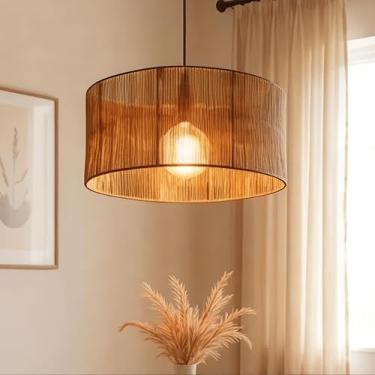 Imagem de Luminária Grande 50cm Rustica para Loja Casa Decoração Pendente Lustre Cor Rajada
