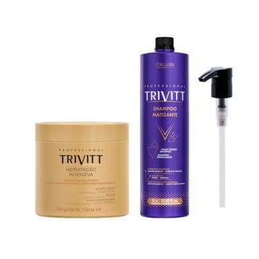 Imagem de Hidratação Intensiva 500g + Shampoo Matizante 1L  Trivitt - Itallian H