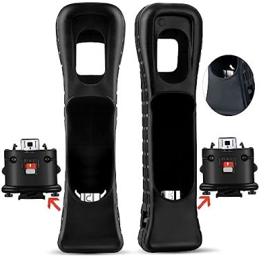 Imagem de Machine-Ya Pacote com 2 adaptadores Wii Motion Plus, com capa de silicone para controle remoto wii - controle remoto externo com sensor de movimento plus Wii U Motion Plus (preto)