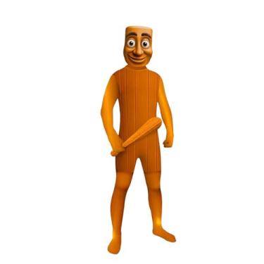 Imagem de Pygzyx Macacão infantil Brainrot divertido para cosplay para meninos de 5 a 12 anos, Marrom, 9-10Y