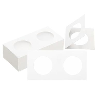 Imagem de PATIKIL 2 x 2 porta-moedas, pacote com 100 porta-moedas de papelão de 31,5 mm, porta-moedas de papel para colecionador de suprimentos de coleção de moedas, branco