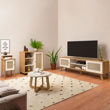 Imagem de Sala de Estar Completa para TV Até 75 Polegadas Charlotte 4 Portas Car