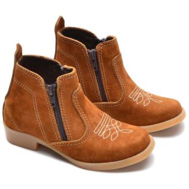 Imagem de Botina Infantil Masculina Couro Calce Fácil Zíper Resistente - Mila Ma