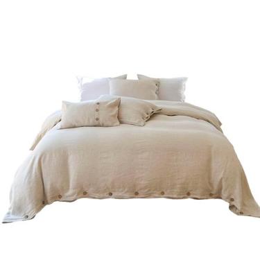 Imagem de Conjunto de capa de edredom Simple & Opulence 100% linho queen size - 