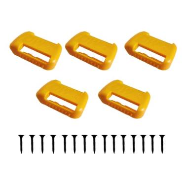 Imagem de 5 pacotes de suporte de bateria compatível com Dewalt 20V 60V montado na parede organizador de bateria suporte de bateria para cinto de trabalho compatível com DCB200 DCB203 DCB205 etc