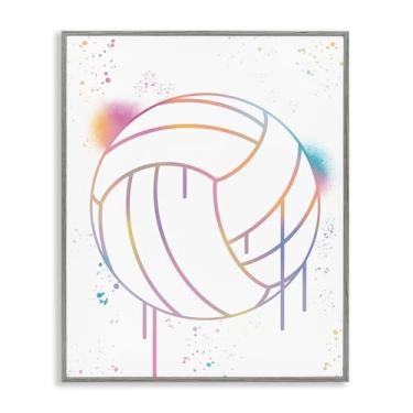 Imagem de Stupell Industries Arte giclée emoldurada cinza grafite voleibol, design por Marcus Prime, 14 x 11