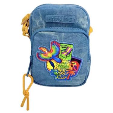 Imagem de Bolsa bag fem farm gema patch rio jeans 78327655 - FARM..RIO, Azul, Ca