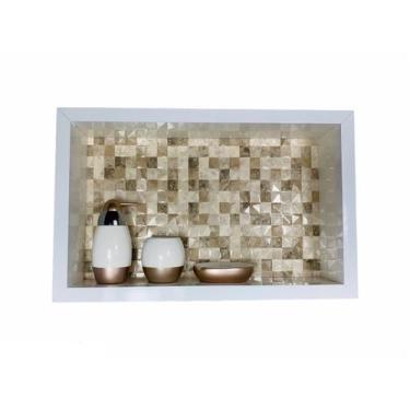 Imagem de Nicho Banheiro Porcelanato box 30x50x11 Borda De Alumínio. - Belo Nich