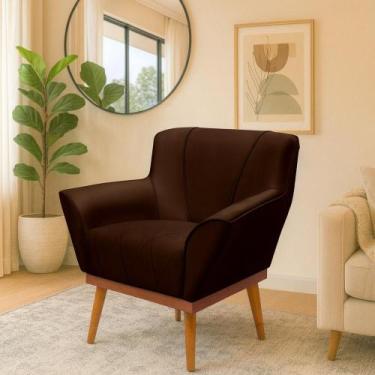 Imagem de Poltrona Cadeira Yasmin Decorativa Veludo Confortável Casa Imperial - 