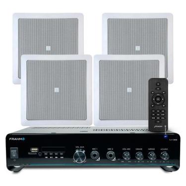 Imagem de Kit Som Ambiente Jbl Teto Gesso Embutir Area Gourmet + 4 Arandelas Jbl