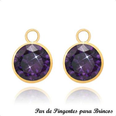 Imagem de Pingente para Brinco em Ouro 18k Pedra 6mm - Paulistana Joias, Ametist