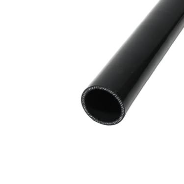 Imagem de I33T Tubo de silicone automotivo, ID 3,46" (88 mm) mangueira de silicone de acoplador reto, mangueira universal de refrigeração de radiador de alta temperatura de 3 camadas 1,6 pés (0,5 m) (preto)