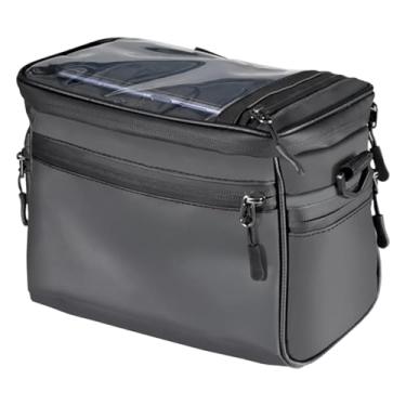Imagem de menolana Bolsa para guidão de bicicleta, cesta frontal, bolsa transparente, tela sensível ao toque, de viagem para armazenamento de quadro de bicicleta com
