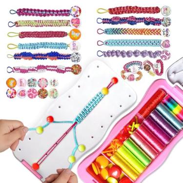 Imagem de SKUBWEMW SKUBEMW Kit de fabricação de pulseiras da amizade para meninas, artes e artesanato, ferramentas para crianças, presentes de aniversário, para meninas de 7, 8, 9, 10, 11 e 12 anos, kit de