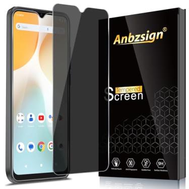 Imagem de Anbzsign Pacote com 2 protetores de tela de vidro temperado para privacidade BLU G35, película privada antiespião 9H, antiarranhões, compatível com capas