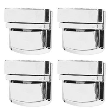 Imagem de 4 peças de trava de polegar para bolsa, design de língua de pato, fivela de bolsa de aparência antiga para artesanato, material de liga, com abertura e fechamento suave para bolsas, bolsas