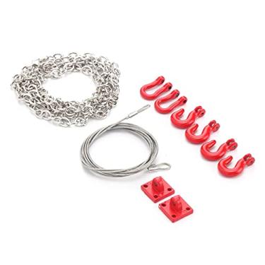 Imagem de ZJchao Corrente de Reboque de Metal e Fivela de Gancho de Reboque, Gancho de Em Forma de U Correntes de de Corda de de Aço Com Acessórios de Esteira Rolante RC Decoração RC para Peças de Carros