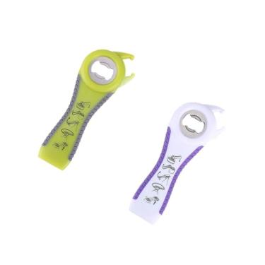 Imagem de PLAYTHROUGH Abridor de garrafas multifuncional pacote com 2, abridor de frascos 5 em 1 abre facilmente a tampa giratória, tampa de garrafa, tampa de conserva e aba de lata (verde, cinza, branco roxo)