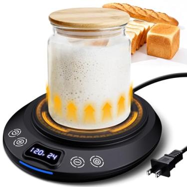 Imagem de Tapete de aquecimento de iniciante Sourdough, controle preciso de termostato de -17.2 °C (21-48.9 °C) Tapete de aquecimento de fermento, aquecedor para iniciador de massa fermentada, temporizador de 0
