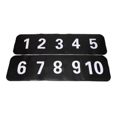 Imagem de Vaveren 10x Marcadores de cones planos antiderrapantes quadrados para quadras de campo, pontos de piso para prática de agilidade no futebol, treinamento de, Preto