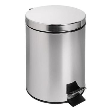 Imagem de Lixeira De Inox Redonda Com Pedal 5 Litros