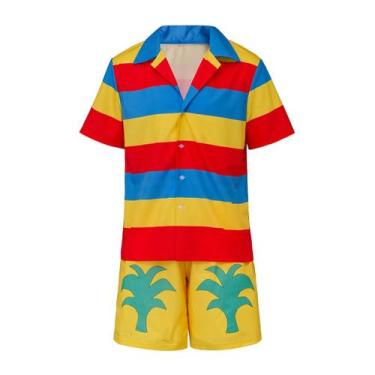 Imagem de Traje de cosplay, camisa Saniplaycos Merlin Bermuda, shorts masculinos