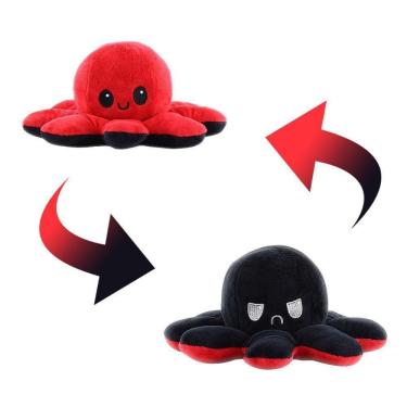 Imagem de Polvo De Pelúcia Colorido Reversível Feliz E Triste