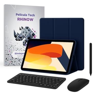 Imagem de Kit Capa Slim para Xiaomi Redmi Pad SE 11": Película de vidro + Caneta Precision + Teclado e Mouse (Rhinow) (Azul Escuro)
