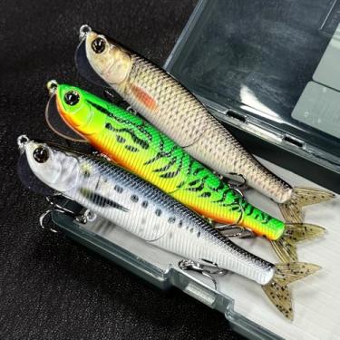 Imagem de 3 peças 14 cm/30 g isca de pesca estilo afundamento isca articulada de plástico acessórios de equipamento de pesca oceânica iscas de pesca multiarticuladas isca de pesca flutuante artificial (B)