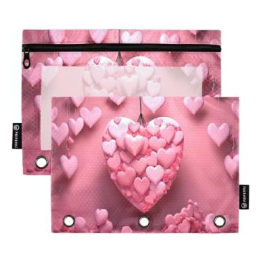 Imagem de Wassud Pacote com 2 pastas para fichário, decorações românticas, pastas de bolso com 3 furos, organizador de fichários para casa, escritório