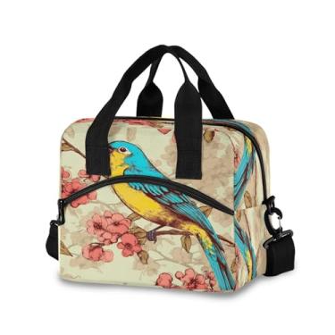 Imagem de Burbuja Lancheira térmica com beija-flor para mulheres e homens, lancheira portátil com alça de ombro destacável, lancheira para viagem, piquenique, escritório, trabalho