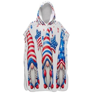 Imagem de Joisal Poncho de surfe para adultos trocador de roupa de praia com capuz toalha floral plus size gnomos fofos azul vermelho ponchos adultos para mulheres