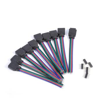 Imagem de GOTOTOP Conectores de Iluminação, Conector Elétrico 10pcs 4pin Adaptador de Fio de Cabo do Conector para 3528 5050 LEV