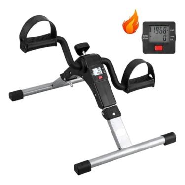 Imagem de Mini Bicicleta Ergométrica Cicloergômetro Portátil Pedal Exercitador para Fisioterapia, Exercícios em Casa, Pernas e Braços - Intensidade Ajustável para Idosos, Reabilitação e Home Office