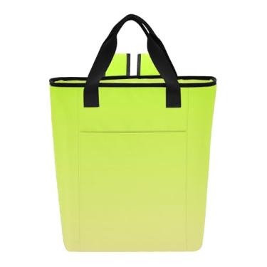 Imagem de Mochila térmica macia verde-limão mocassim gradiente à prova d'água, 36 latas, bolsa térmica macia para viagens
