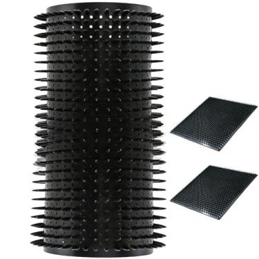 Imagem de MDDEYEMEFO Almofada macia para alívio de coceira para animais de estimação, arranhador de costas de cachorro, cama de massagem preta para cerca de jardim, sofá/parede (2 peças)