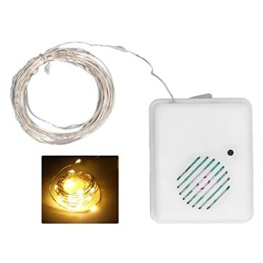 Imagem de HEEPDD Corda de Luz de Música de Natal, Alto-falante Com Sensor de Voz de 3 Metros Com Música Feliz e Iluminação Ambiente para Decoração de árvore de Natal, Pátio Interno e Externo (Luz quente)