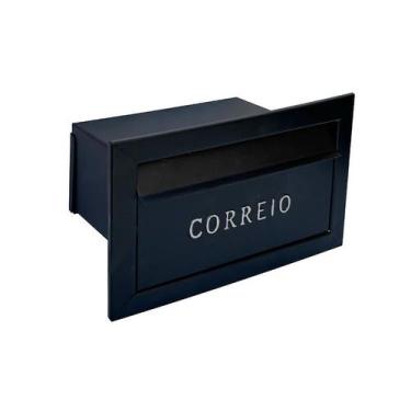 Imagem de Caixa de Correio Cartas Para Muro Detras Preta 15x23x30cm - Ouro Minas