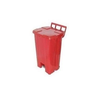 Imagem de Lixeira Quadrada Plastica De 100 Litros Sem Roda E Pedal Vermelho - js