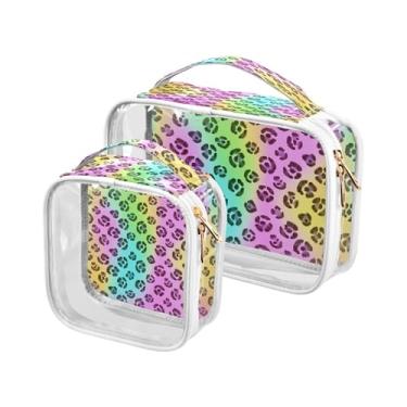 Imagem de xigua Bolsa de maquiagem feminina com estampa de leopardo, bolsa de cosméticos de viagem, portátil, impermeável, para viagem, férias, organização de banheiro