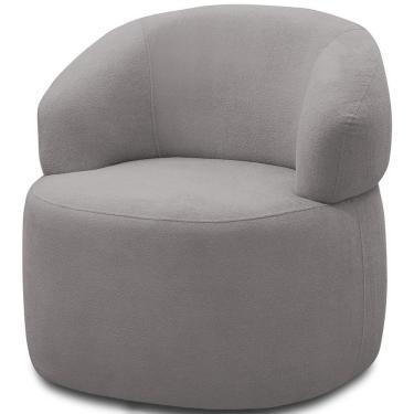 Imagem de Poltrona Giratória Sala De Estar Living Orgânico Carmen F04 Veludo Cinza - Lyam Decor