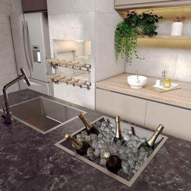Imagem de Calha Quadrada Varanda Gourmet 48 Cm Escorredor Inox