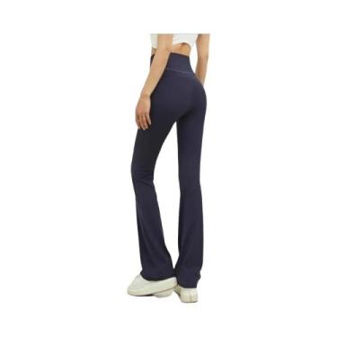 Imagem de Calças De Yoga De Cintura Alta Com Corte Flare Para Mulheres, Leggings