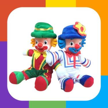 Imagem de Kit Boneco Palhaço Patati e Patata de Tecido e Borracha - TOYS 2U