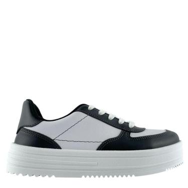 Imagem de Tênis Moleca Feminino Preto Branco Casual Conforto 5782313-Feminino