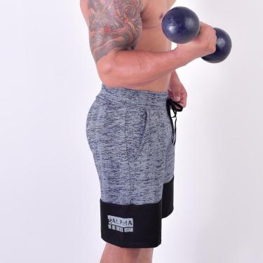 Imagem de Bermuda Moletinho Masculina BYG Luly Azul Rajado-Masculino